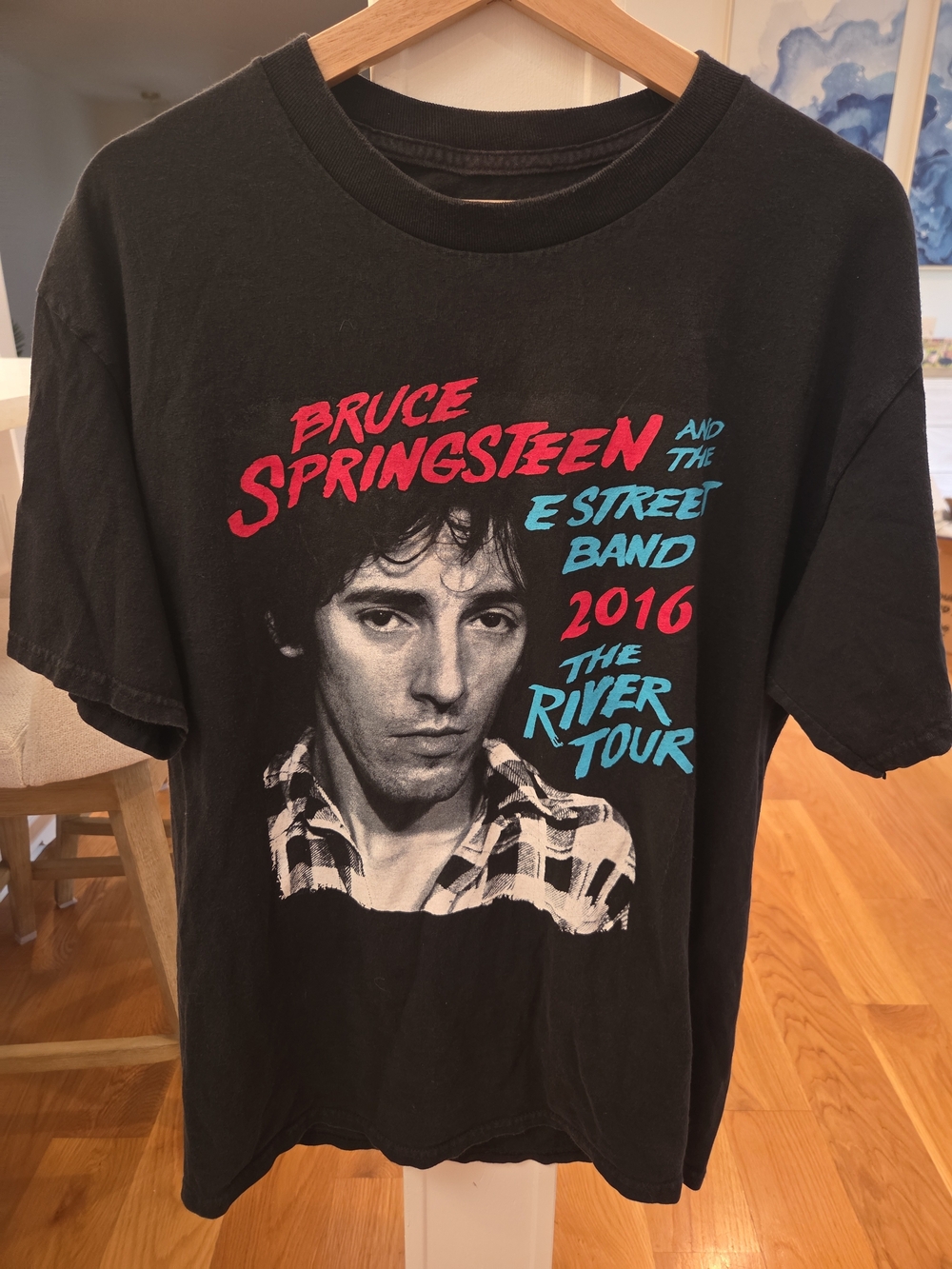 Bruce Springsteen Mens 2016 The River Tour Black Tee Short Sleeve Shirt (L)